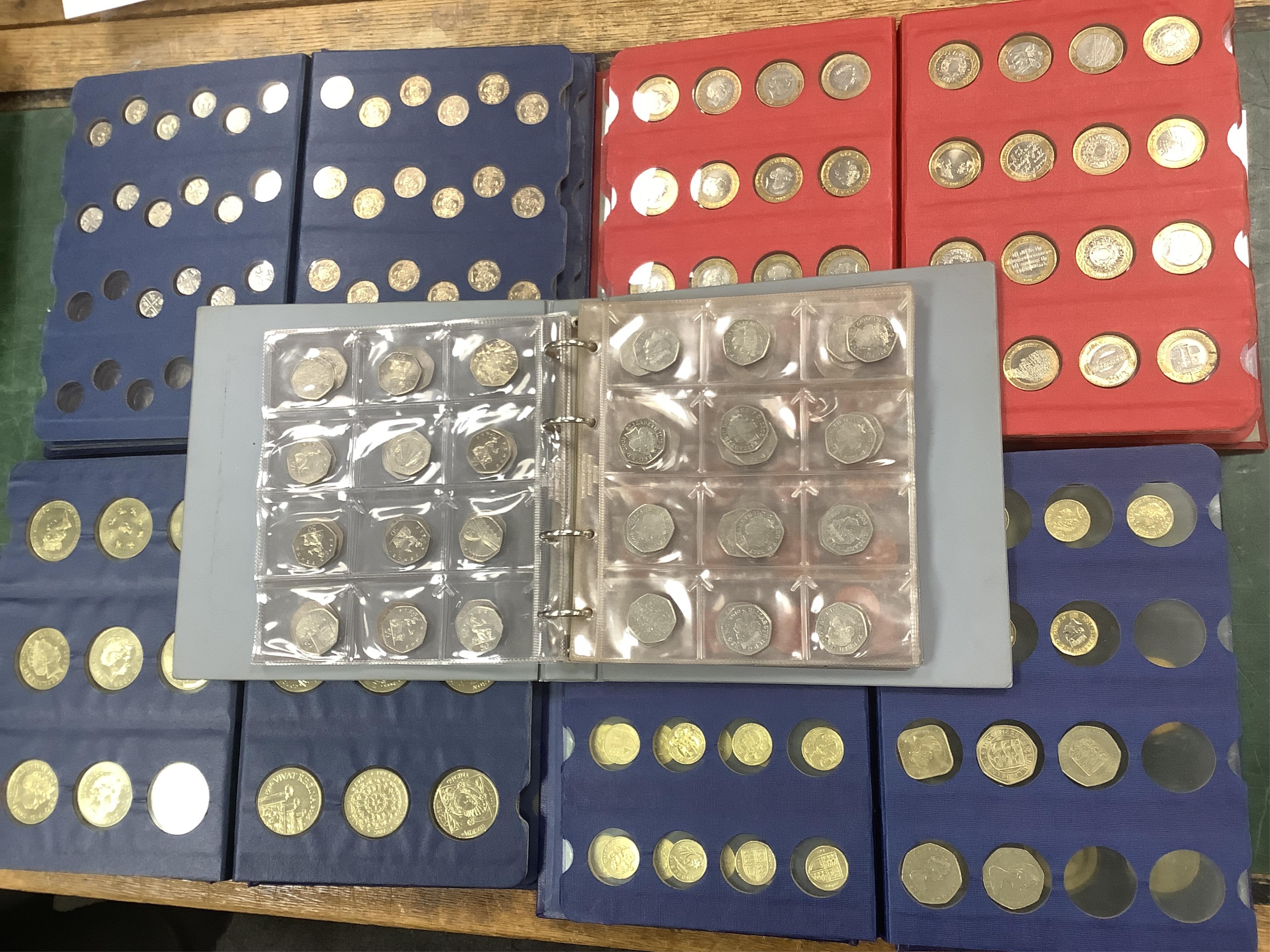 British coins, QEII, a large collection of various commemorative crowns, and decimal £2, £1, 50p, 20p, 10p, 5p, 1p and halfpenny coins, the majority in about UNC, and many brilliant, to include the scarce 2009 Kew Garden